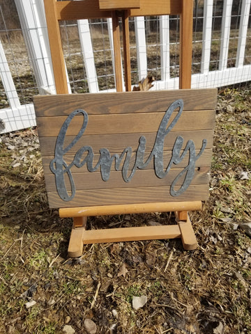 Grey washed Family Sign