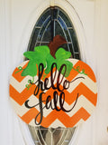 Pumpkin - Chevron in Cream - Hello Fall