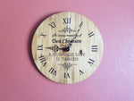 Clock - Oak and Black Lettering - Husbands Love