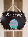 Interchangeable Base Plaque - Welcome - Black with White Letters