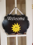 Interchangeable Base Plaque - Welcome - Black with White Letters