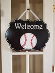 Interchangeable Base Plaque - Welcome - Black with White Letters