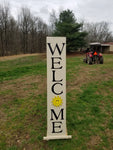 Interchangeable Base Porch Sign  - Cream with Black Lettering