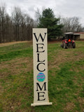 Interchangeable Base Porch Sign  - Cream with Black Lettering