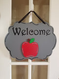 Interchangeable Base Plaque - Welcome - Grey with black Letters