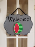 Interchangeable Base Plaque - Welcome - Grey with black Letters