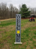 Interchangeable Base Porch Sign  - Grey with Black Lettering