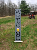 Interchangeable Base Porch Sign  - Grey with Black Lettering