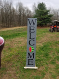 Interchangeable Base Porch Sign  - Grey with Black Lettering