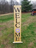 Interchangeable Base Porch Sign  - Weathered Oak with Black Lettering