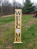 Interchangeable Base Porch Sign  - Weathered Oak with Black Lettering