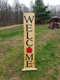 Interchangeable Base Porch Sign  - Weathered Oak with Black Lettering