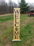 Interchangeable Base Porch Sign  - Weathered Oak with Black Lettering