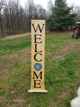 Interchangeable Base Porch Sign  - Weathered Oak with Black Lettering