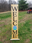 Interchangeable Base Porch Sign  - Weathered Oak with Black Lettering