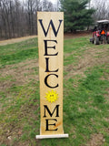 Interchangeable Base Porch Sign  - Weathered Oak with Black Lettering