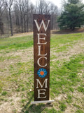 Interchangeable Base Porch Sign  - Walnut with Cream Lettering