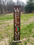 Interchangeable Base Porch Sign  - Walnut with Cream Lettering