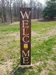 Interchangeable Base Porch Sign  - Walnut with Cream Lettering