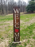 Interchangeable Base Porch Sign  - Walnut with Cream Lettering