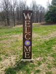 Interchangeable Base Porch Sign  - Walnut with Cream Lettering