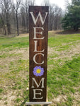 Interchangeable Base Porch Sign  - Walnut with Cream Lettering