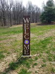 Interchangeable Base Porch Sign  - Walnut with Cream Lettering