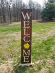 Interchangeable Base Porch Sign  - Walnut with Cream Lettering