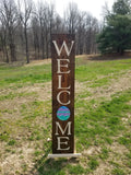 Interchangeable Base Porch Sign  - Walnut with Cream Lettering