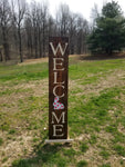 Interchangeable Base Porch Sign  - Walnut with Cream Lettering