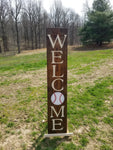 Interchangeable Base Porch Sign  - Walnut with Cream Lettering