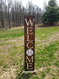 Interchangeable Base Porch Sign  - Walnut with Cream Lettering