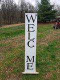 Interchangeable Base Porch Sign  - White with Black Lettering