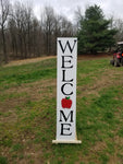 Interchangeable Base Porch Sign  - White with Black Lettering