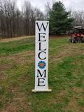 Interchangeable Base Porch Sign  - White with Black Lettering