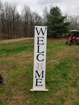 Interchangeable Base Porch Sign  - White with Black Lettering