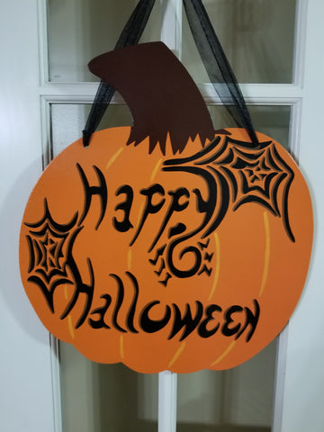 Jack O Lantern - Happy Halloween with Spider Webs