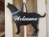 Lab Silhouette - Black with Blue Collar