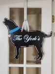 Lab Silhouette - Black with Blue Collar