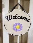 Interchangeable Base Circle - Welcome - Cream with Black Letters