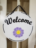 Interchangeable Base Circle - Welcome - White with Black Letters