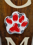 Interchangeable Season Piece - Paw Print - Red