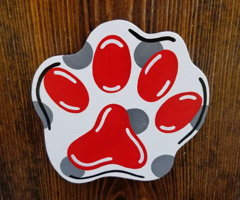 Interchangeable Season Piece - Paw Print - Red