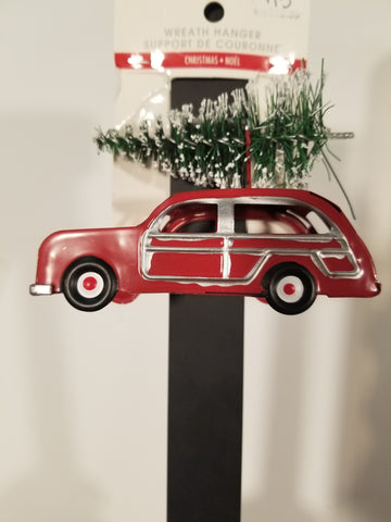 Hanger - Red Truck with Christmas Tree and Padded Back