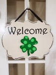 Interchangeable Base Plaque - Welcome - Cream with Black letters