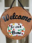 Premium Interchangeable Plaque Season Piece - to our home - White Fall