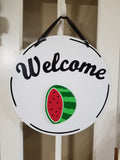 Interchangeable Base Circle - Welcome - White with Black Letters
