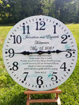 Clock - White with Aqua distressing and Black Lettering - Verse