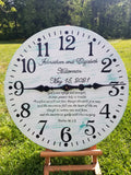 Clock - White with Aqua distressing and Black Lettering - Verse